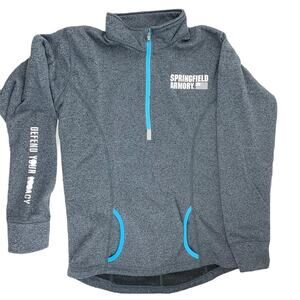 Long Sleeve Pullover Sweater Size Medium J America Women’s Jacket ¼ Zip Gray